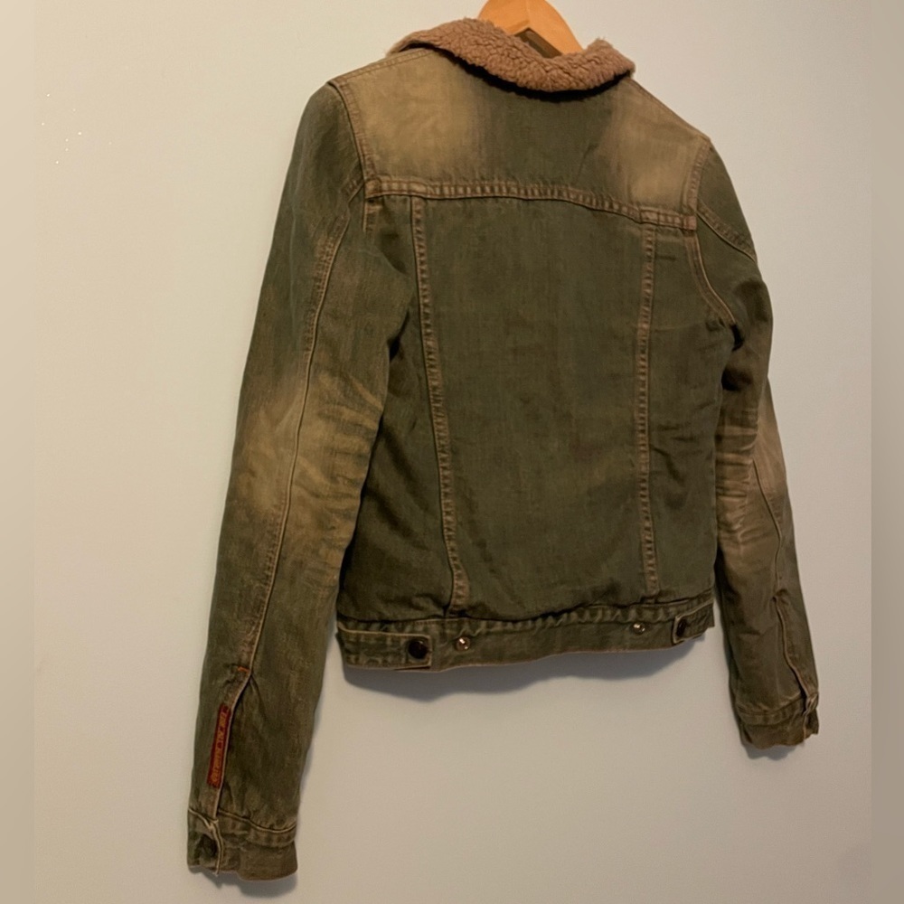 7 For All Mankind Vintage Sherpa Lined Jean Jacket Small - Picture 5 of 9